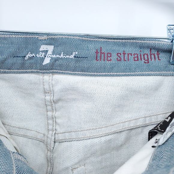 7 For All Mankind LEA Retro Western Boho The Straight Modern Light Med Wash  28 - Picture 5 of 12